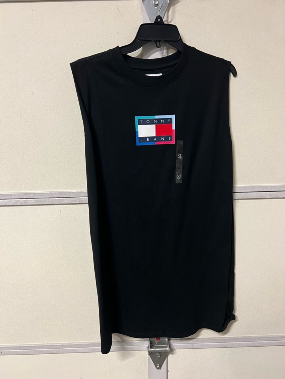 Tommy Hilfiger Black Sleeveless Logo Shift Dress